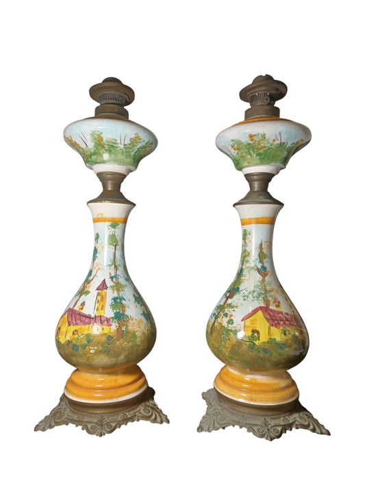 Coupe de lampe à l'huile Dipinte a Mano