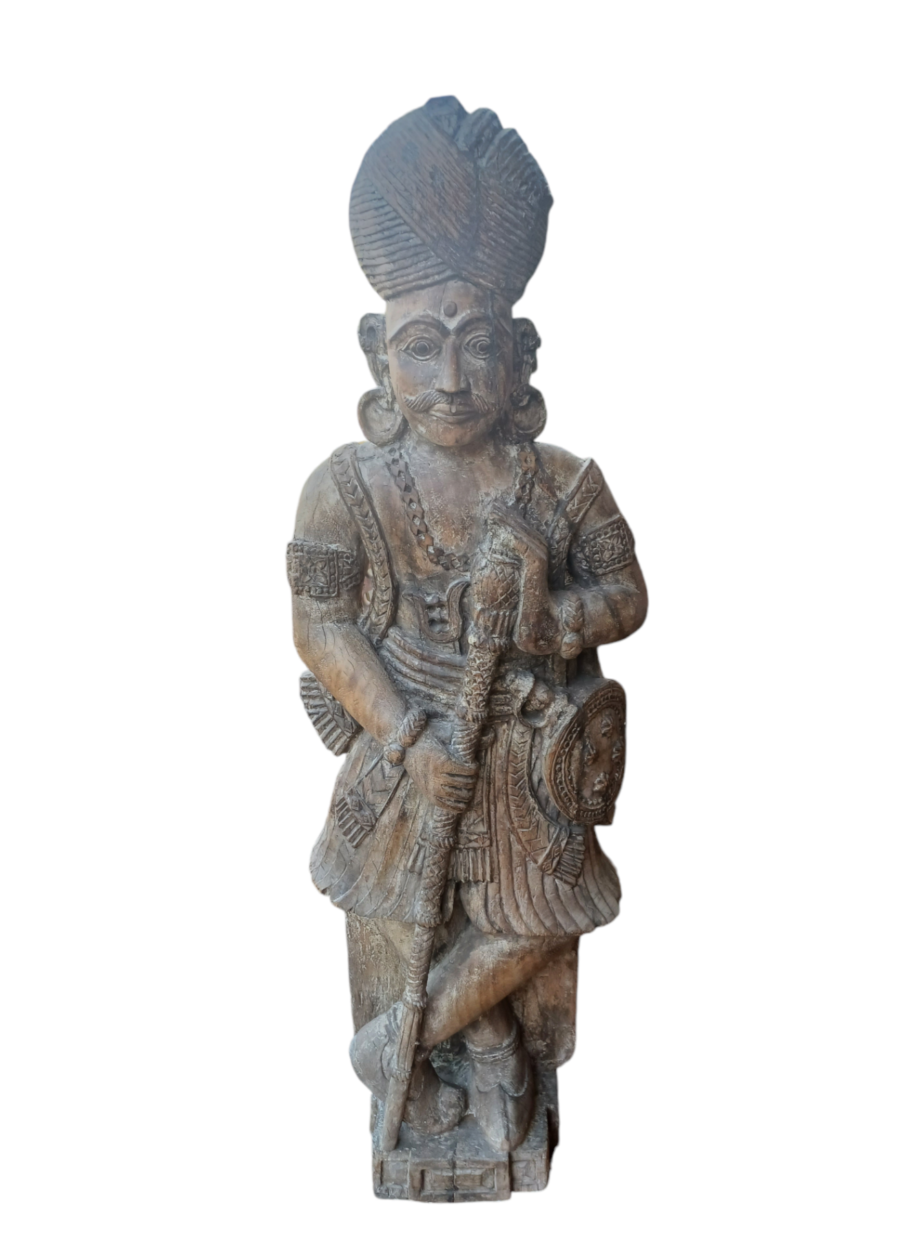 Statua Indiana Gujarati in legno XX secolo