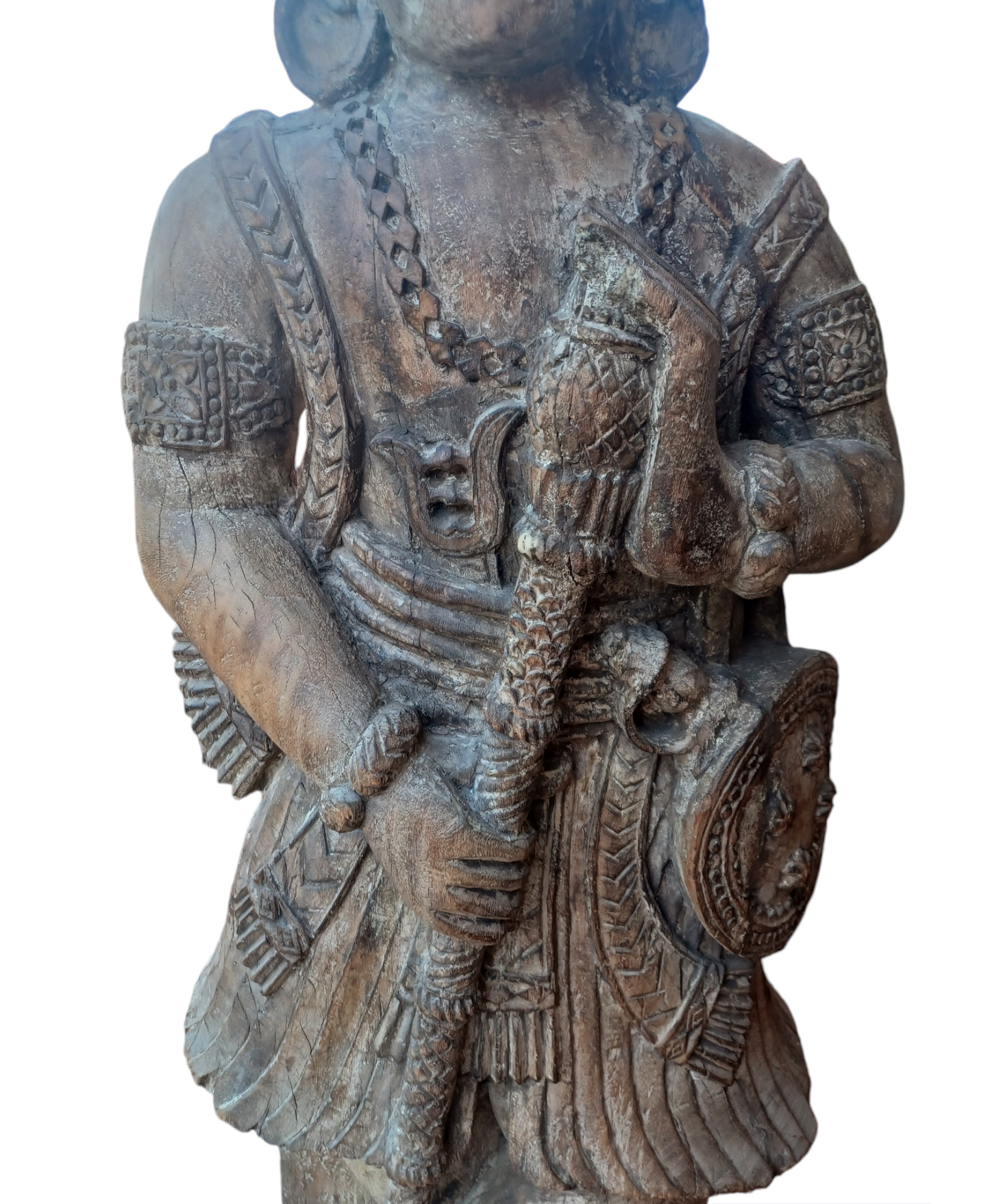 Statua Indiana Gujarati in legno XX secolo
