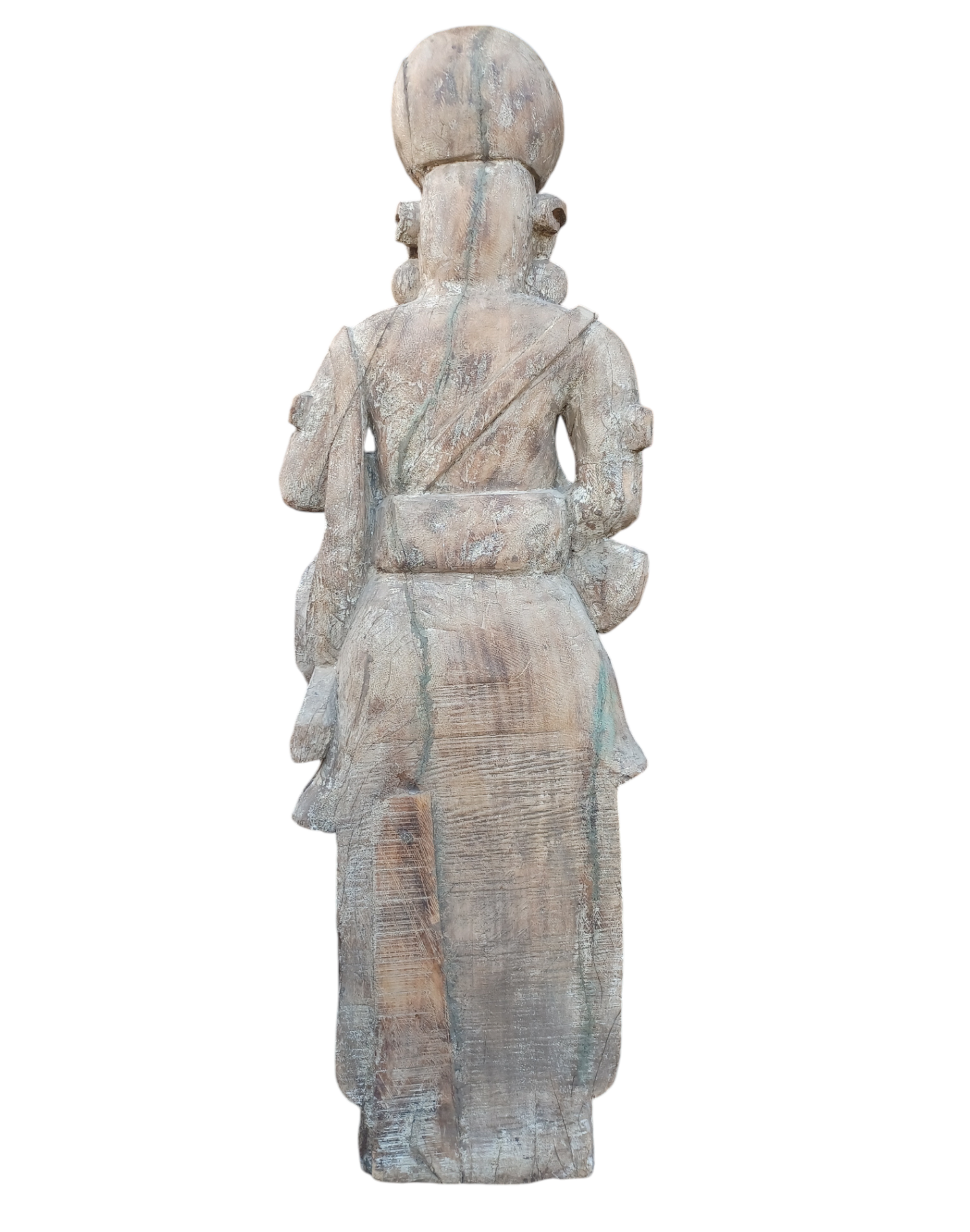 Statua Indiana Gujarati in legno XX secolo