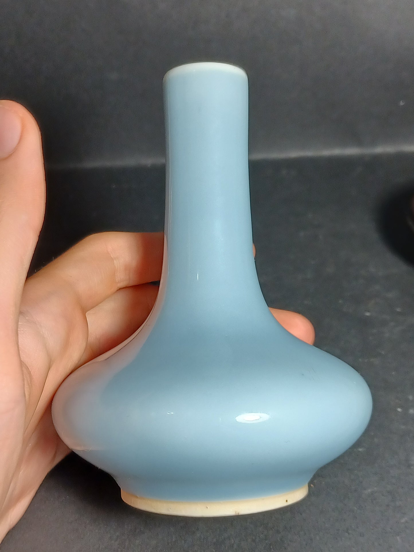 Vaso Cinese Claire de Lune Marchio Apocrifo Kangxi (1654-1722) Epoca XIX Secolo