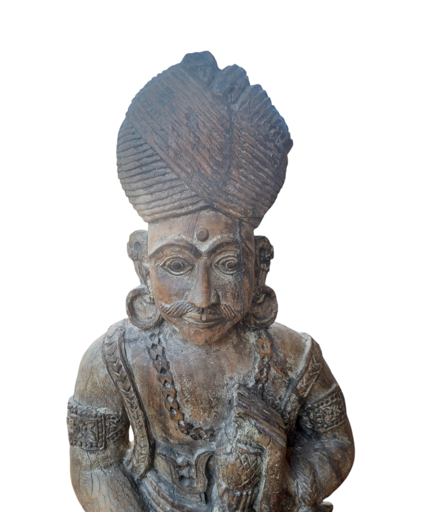 Statua Indiana Gujarati in legno XX secolo