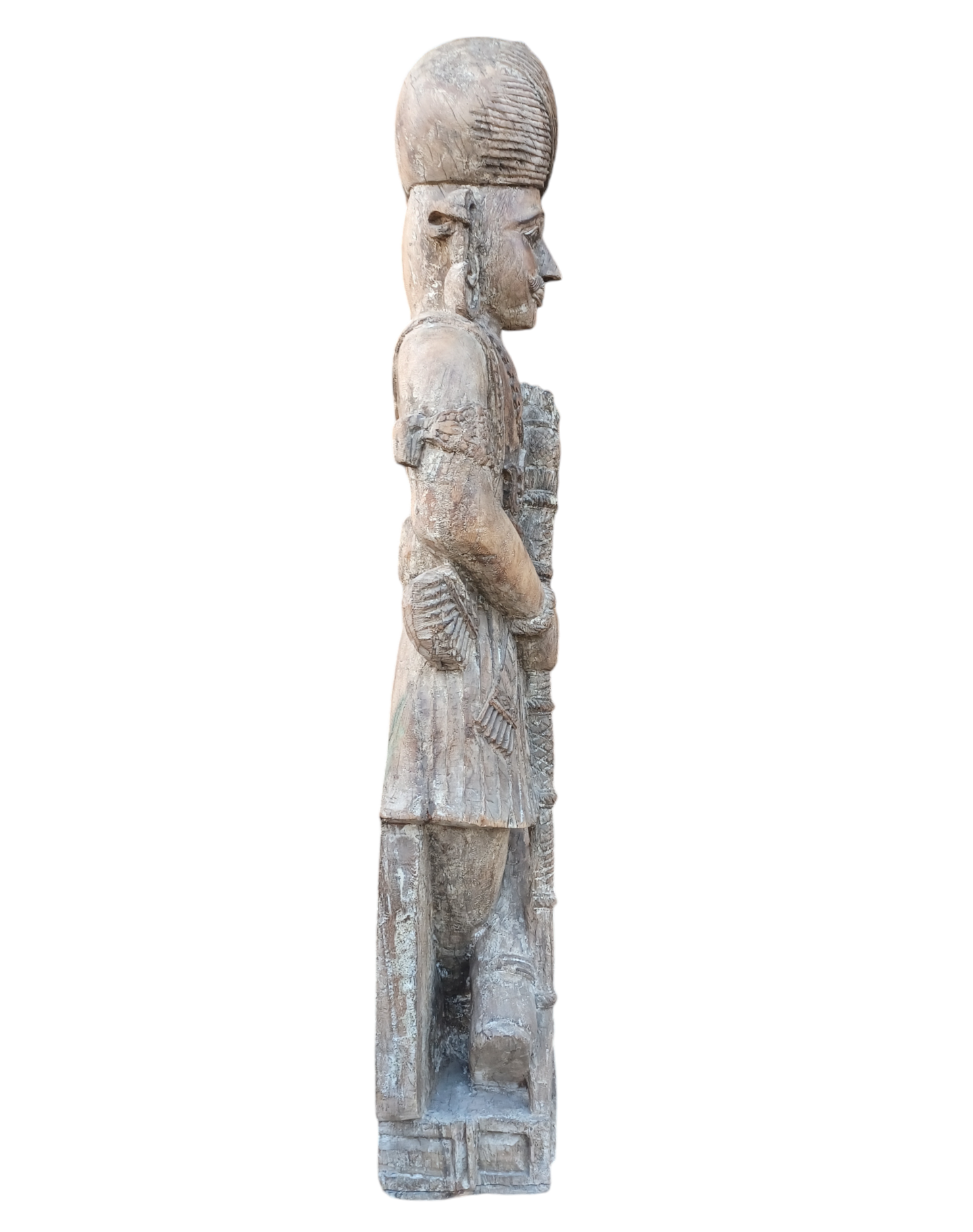 Statua Indiana Gujarati in legno XX secolo
