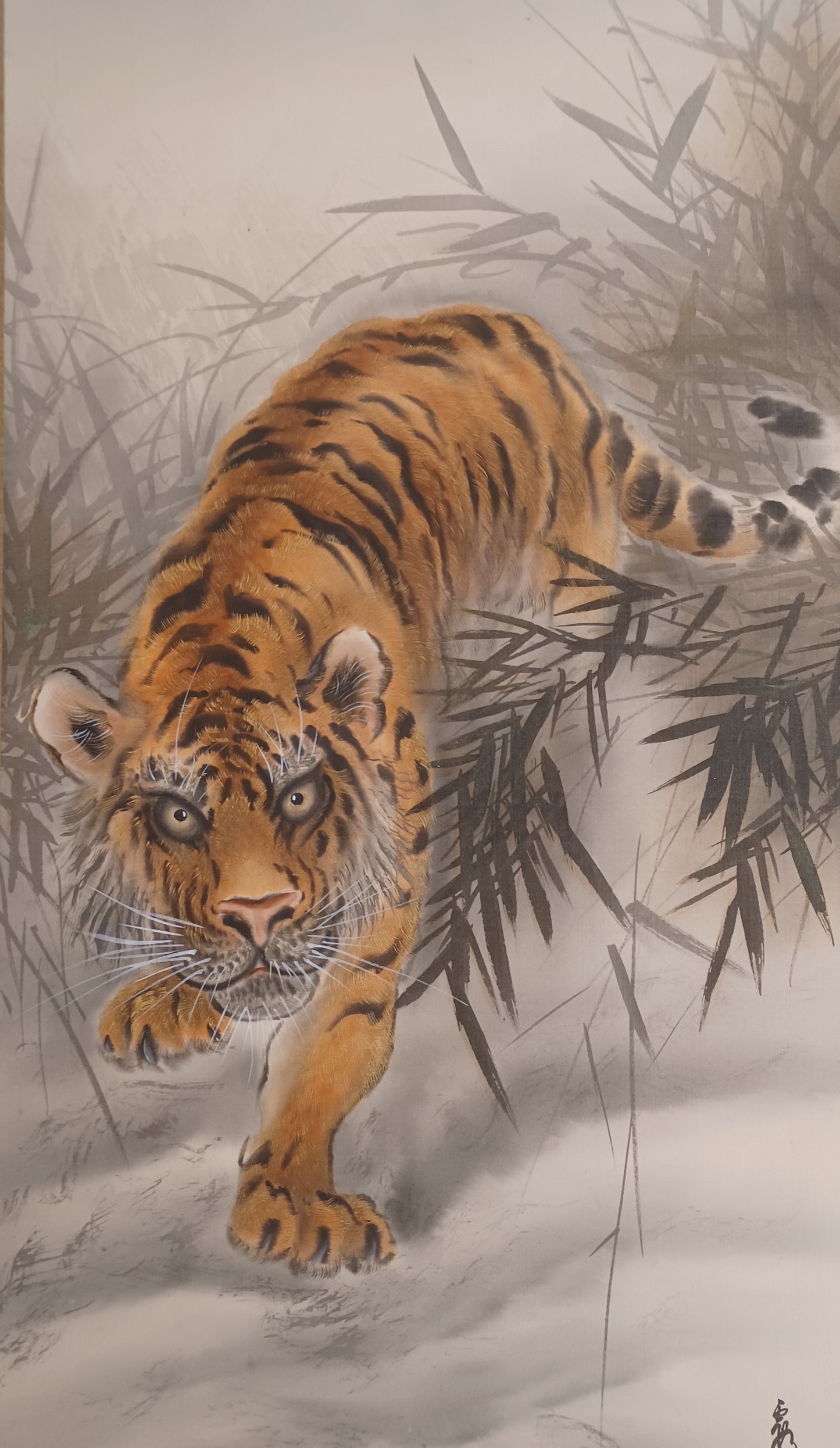 Dipinto Giapponese Raffigurante Tigre