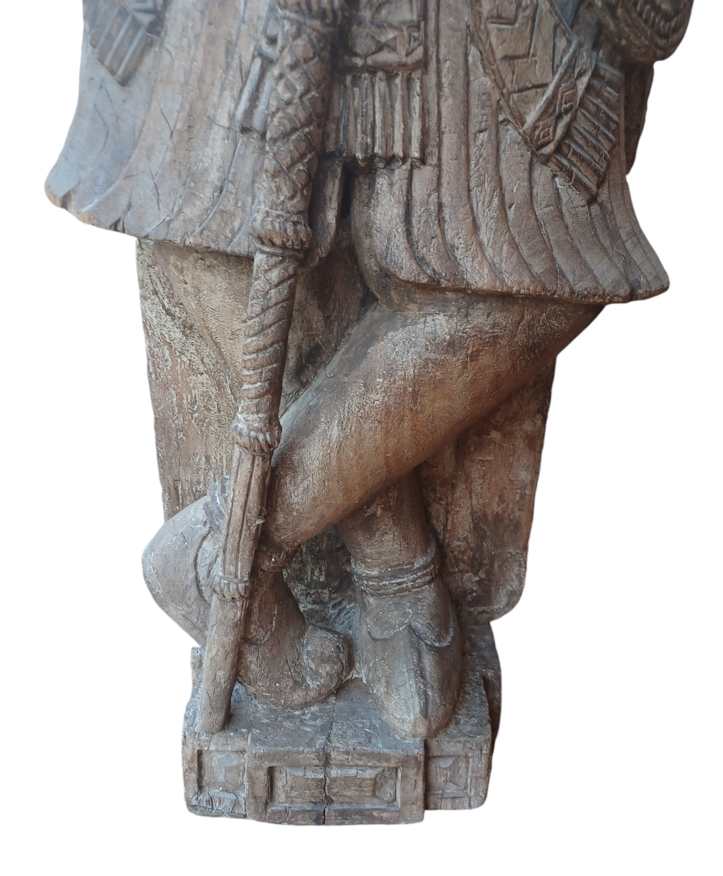 Statua Indiana Gujarati in legno XX secolo