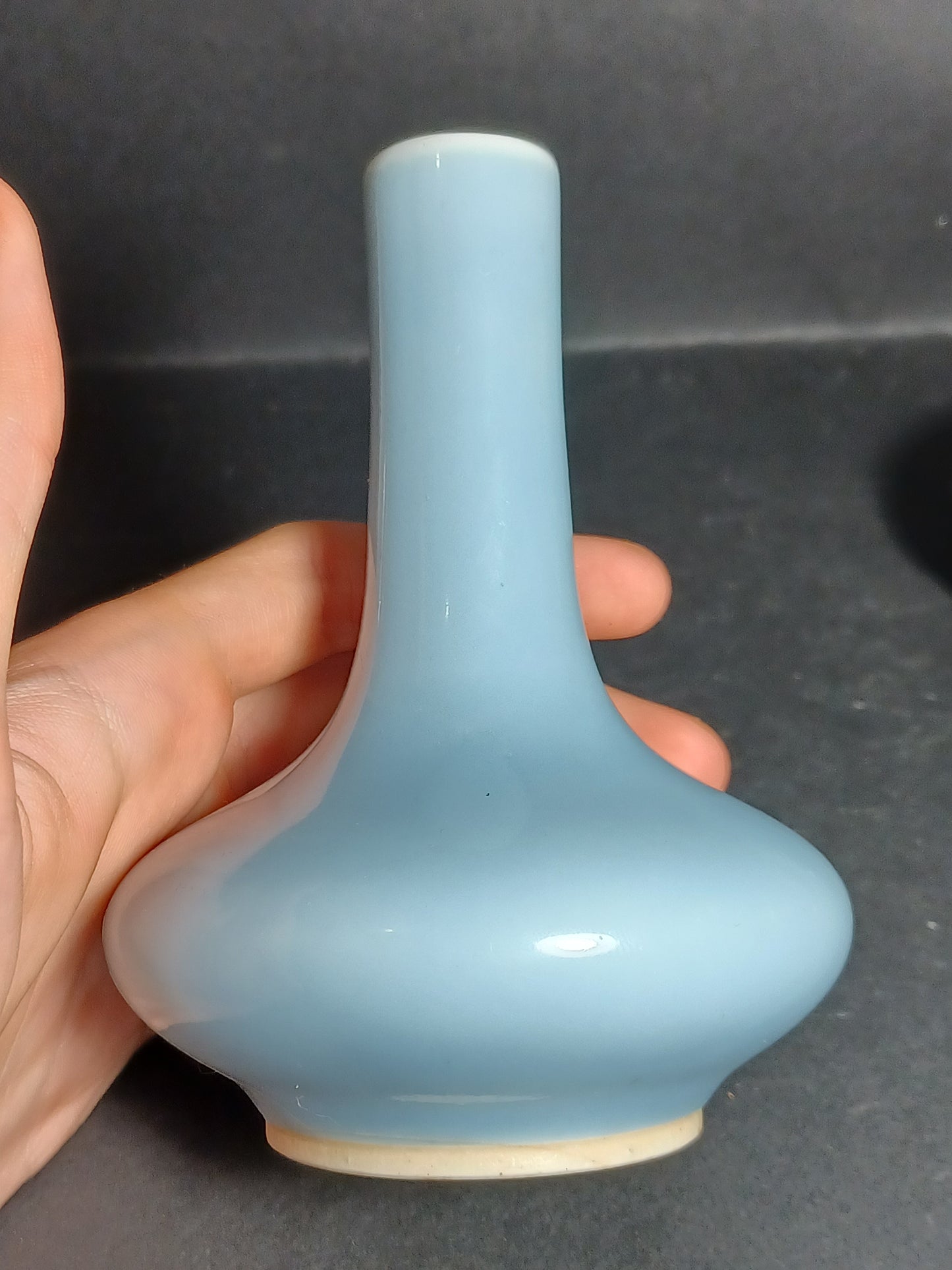 Vaso Cinese Claire de Lune Marchio Apocrifo Kangxi (1654-1722) Epoca XIX Secolo