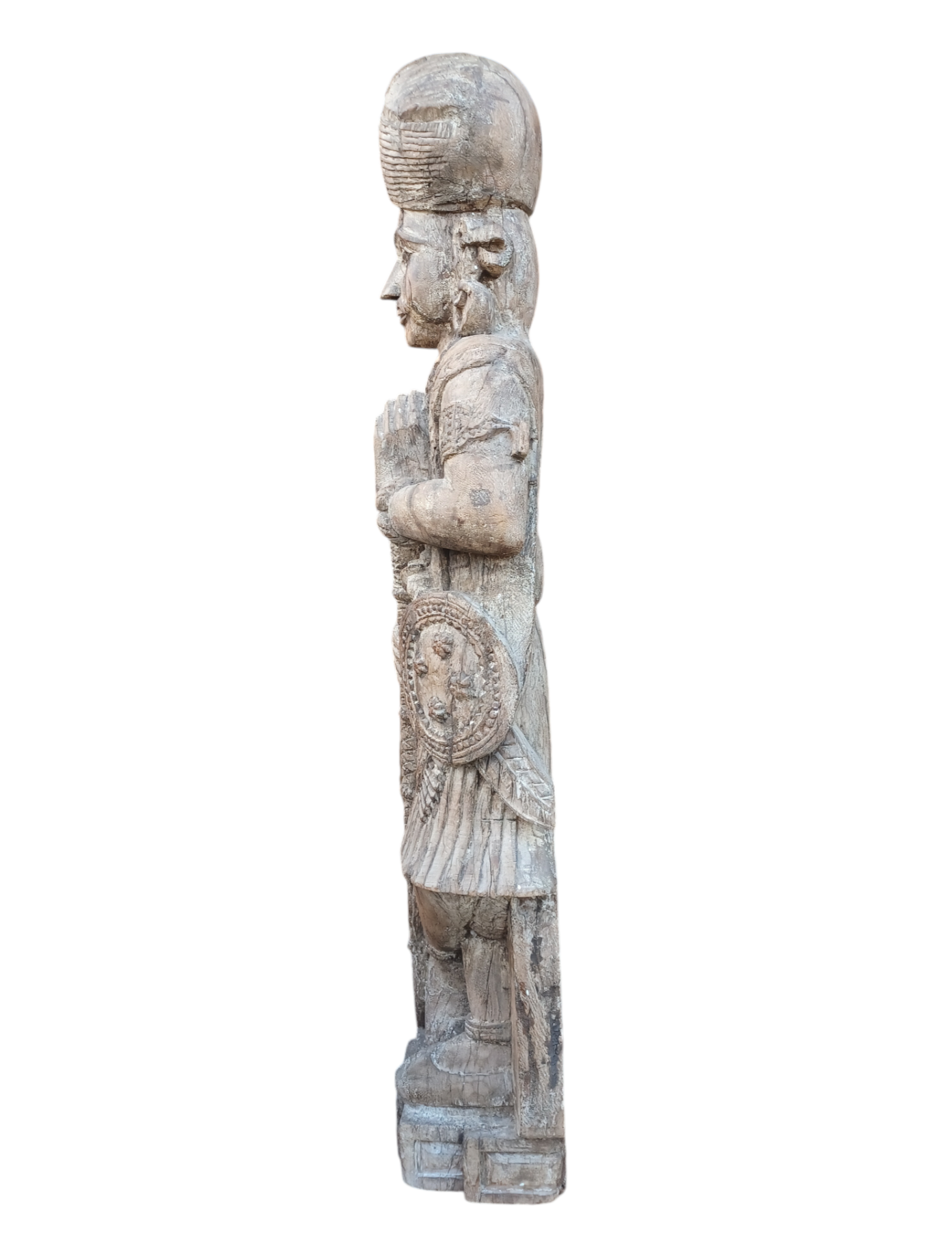 Statua Indiana Gujarati in legno XX secolo
