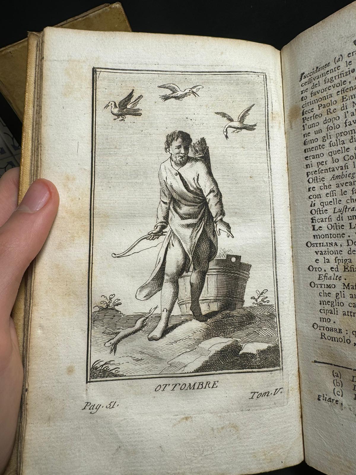 Libro "Dizionario Mitologico Ovvero Della Favola" 1785 Tomo 5