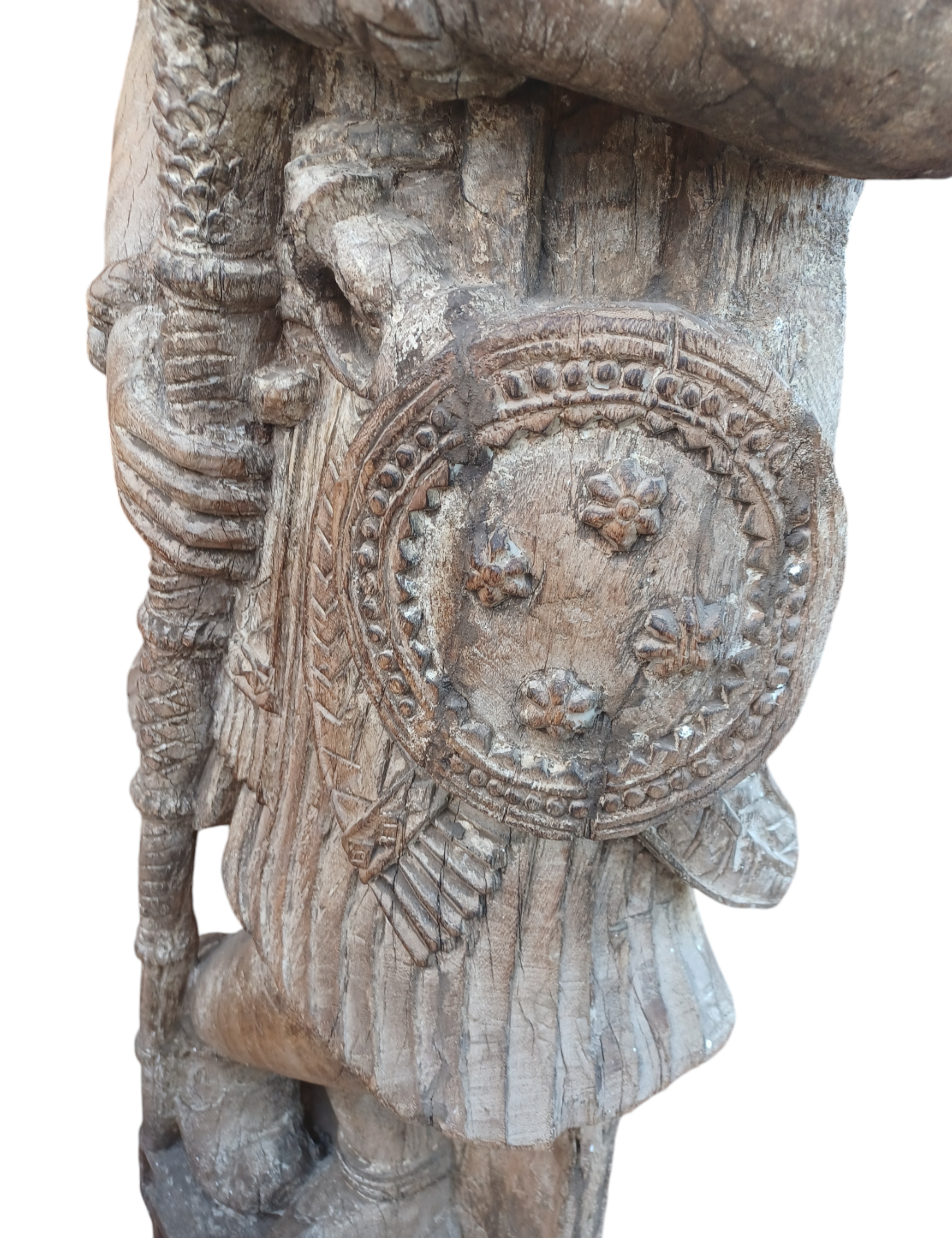 Statua Indiana Gujarati in legno XX secolo