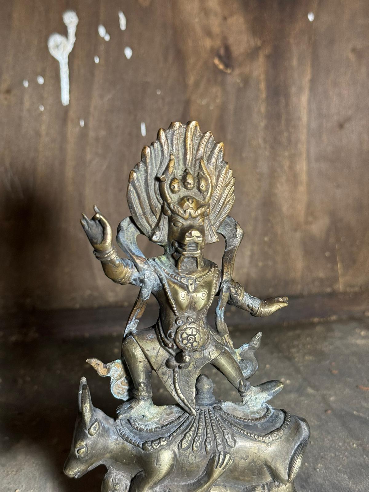 Buddha Dharmapala Santi-Yama Tibetano Fine XIX Secolo