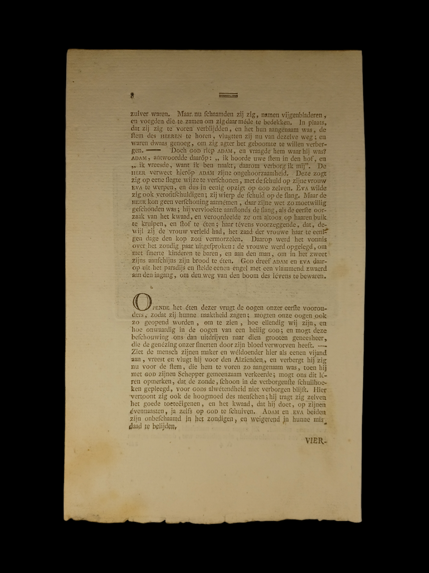 Incisione Raffigurante L'espulsione dal Paradiso Di Adamo ed Eva metà XVII Secolo (1659)