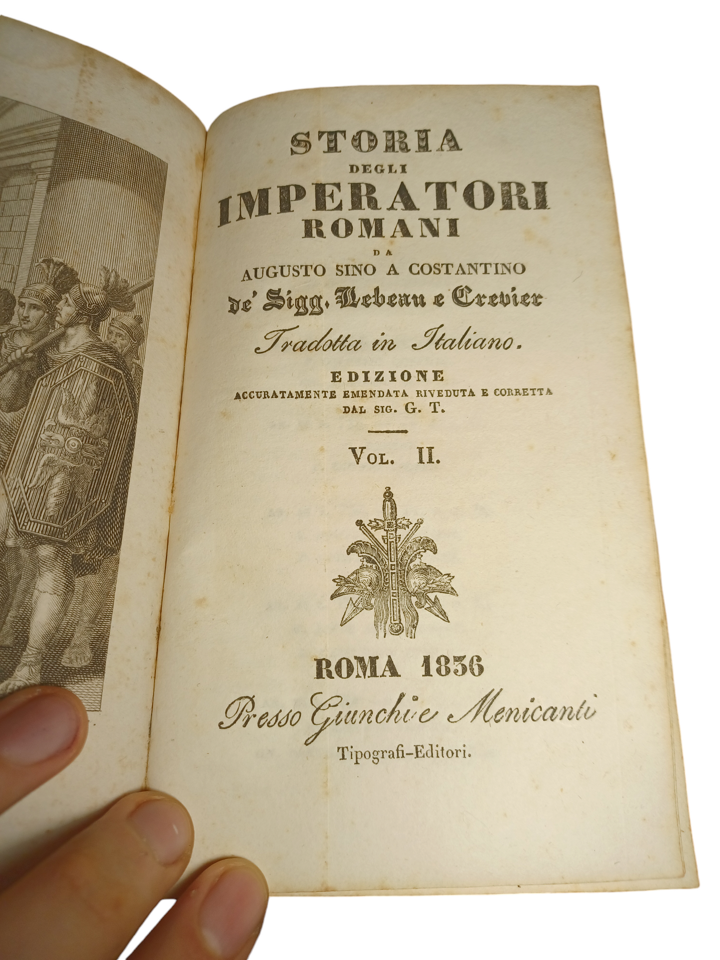 Libro "Storia Imperatori Romani" I,II,III volume, Metà XIX secolo