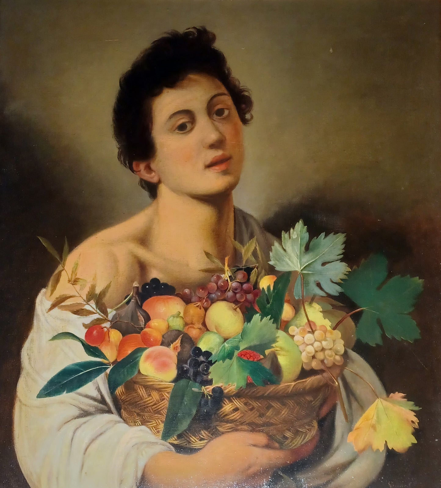 Quadro "Fanciullo con il Cesto di Frutta" di Caravaggio